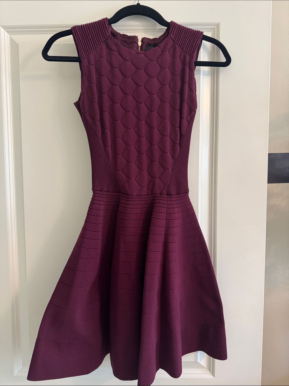 Ted Baker London Sleeveless Fit-and-Flare Dress in Wine